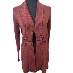 Fortune & Ivy Cardigan Size S in Rust Knit Sweater